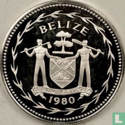 Belize 1 dollar 1980 (PROOF - silver) "Scarlet macaw" - Image 1