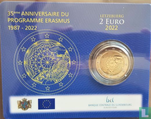 Luxemburg 2 euro 2022 (coincard) "35 years Erasmus Programme" - Afbeelding 1