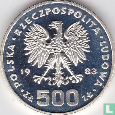Polen 500 Zlotych 1983 (PP) "1984 Winter Olympics in Sarajevo" - Bild 1