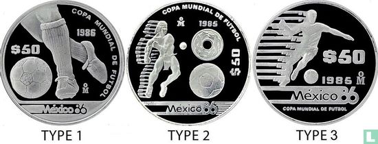 Mexico 50 pesos 1985 "1986 Football World Cup in Mexico" - Afbeelding 3
