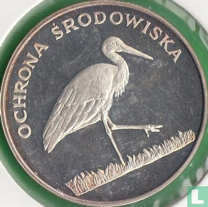 Poland 100 zlotych 1982 (PROOF) "White stork" - Image 2
