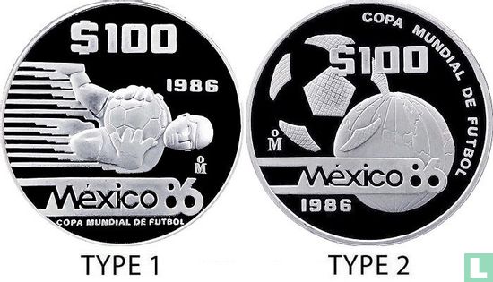 Mexico 100 pesos 1986 (PROOF - type 1) "Football World Cup in Mexico" - Afbeelding 3