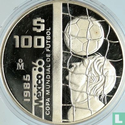 Mexico 100 pesos 1985 (PROOF - type 2) "1986 Football World Cup in Mexico" - Afbeelding 1