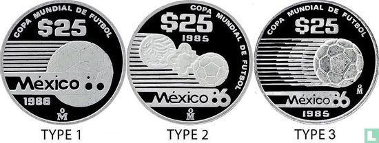 Mexico 25 pesos 1985 (PROOF - type 3) "1986 Football World Cup in Mexico" - Afbeelding 3