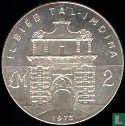 Malta 2 Pound 1973 "Ta'l-Imdina gate" - Bild 1
