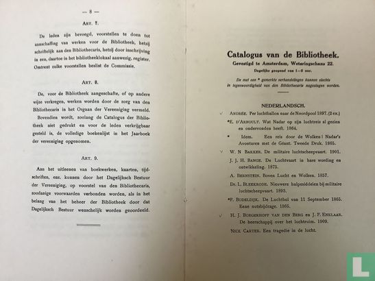 Catalogus der Bibliotheek van de Koninklijke Nederlandsche Vereeniging voor Luchtvaart - Image 3