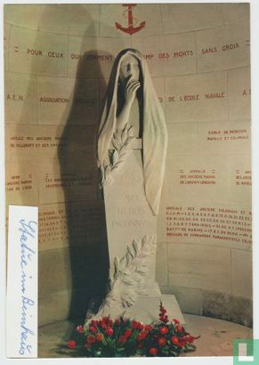 Ossuaire Ossuary Beinhaus Douaumont Statue du Silence The statue of the Silence Statue vom Stille [Sticker on Card] - Afbeelding 1