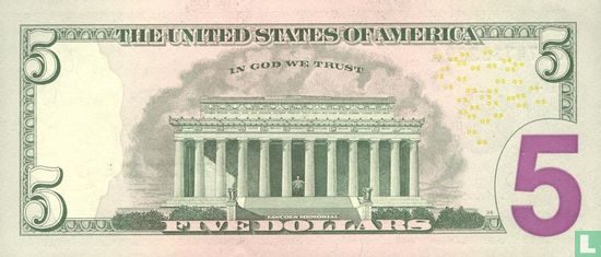 United States 5 dollars 2009 D - Image 2