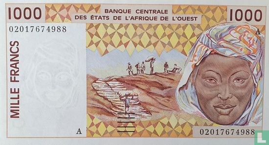 États d'Afrique de l'Ouest 1000 Francs A - Image 1