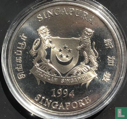 Singapore 10 dollars 1994 (PROOFLIKE) "Year of the Dog" - Afbeelding 1