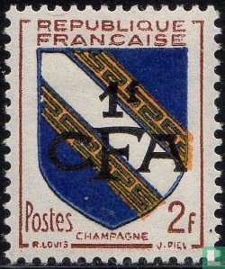 Coat of arms of Champagne, with overprint