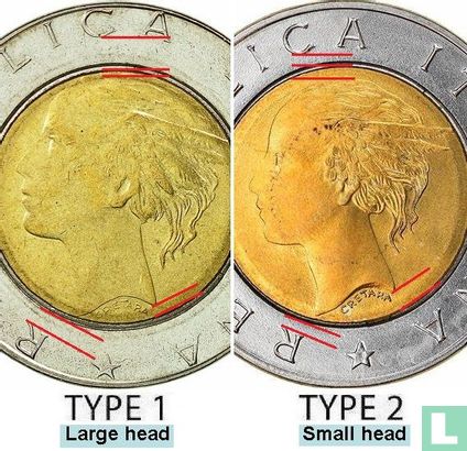 Italië 500 lire 1991 (bimetaal - type 1) - Afbeelding 3