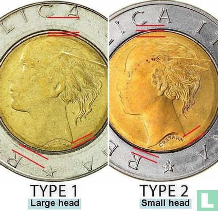 Italien 500 Lire 1992 (Bimetall - Typ 1) - Bild 3