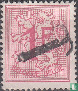 Figure on heraldic lion, with overprint T