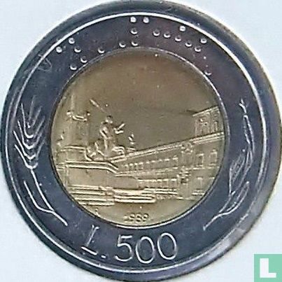 Italië 500 lire 1989 (bimetaal) - Afbeelding 1