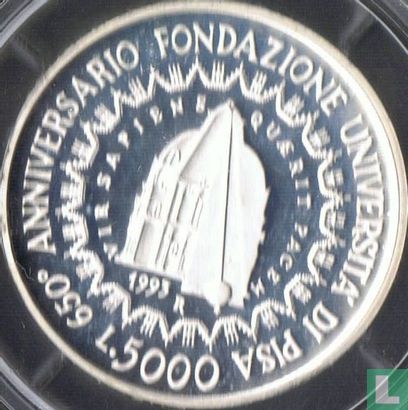Italie 5000 lire 1993 (BE) "650th anniversary University of Pisa" - Image 1