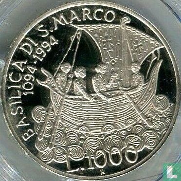 Italy 1000 lire 1994 (PROOF) "900th anniversary Basilica of San Marco in Venice" - Image 1