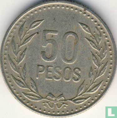 Colombia 50 pesos 1989 (type 2) - Image 2