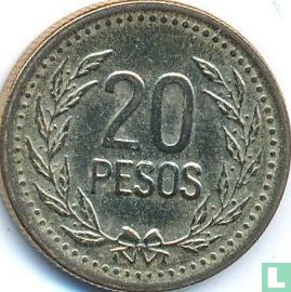Colombie 20 pesos 1994 (type 2) - Image 2