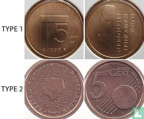 Nederland 5 cent 1999 (type 2) - Afbeelding 3