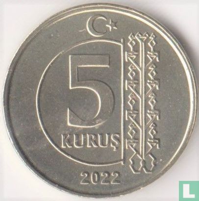 Turkije 5 kurus 2022 - Afbeelding 1