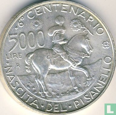 Italië 5000 lire 1995 "600th anniversary Birth of Pisanello" - Afbeelding 2
