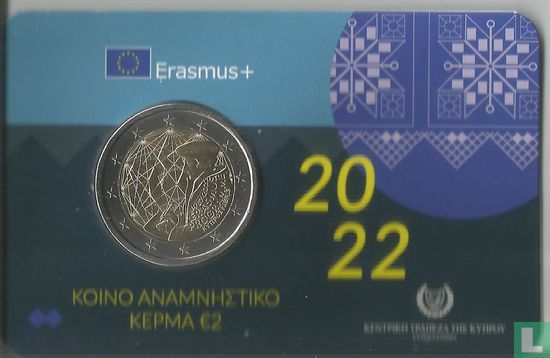Cyprus 2 euro 2022 (coincard) "35 years Erasmus Programme" - Afbeelding 1
