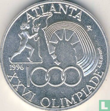 Italië 1000 lire 1996 "Summer Oympics in Atlanta" - Afbeelding 1