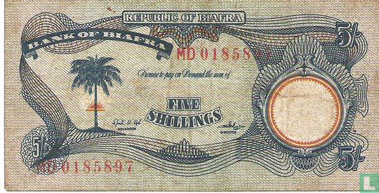 Biafra 5 shillings - Afbeelding 1