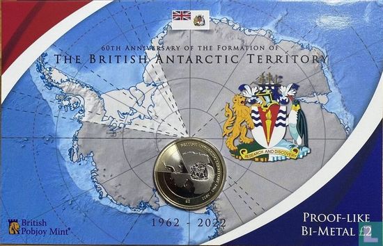 Territoire antarctique britannique 2 pounds 2022 (PROOFLIKE - folder) "60 years Formation of the British Antarctic Territory" - Image 1