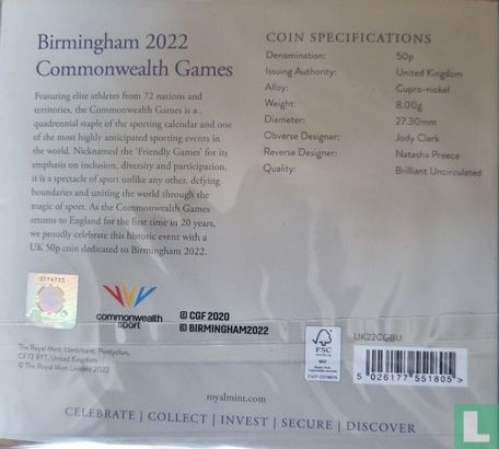 Vereinigtes Königreich 50 Pence 2022 (Folder - ungefärbte) "Commonwealth Games in Birmingham" - Bild 2