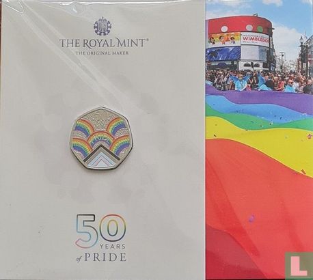 Verenigd Koninkrijk 50 pence 2022 (folder - gekleurd) "50th anniversary of Pride UK" - Afbeelding 1