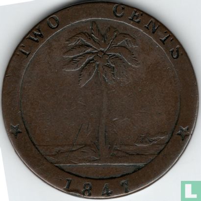 Liberia 2 cents 1847 - Image 1