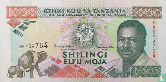 Tanzanie 1000 Shilingi (signature 11) - Image 1