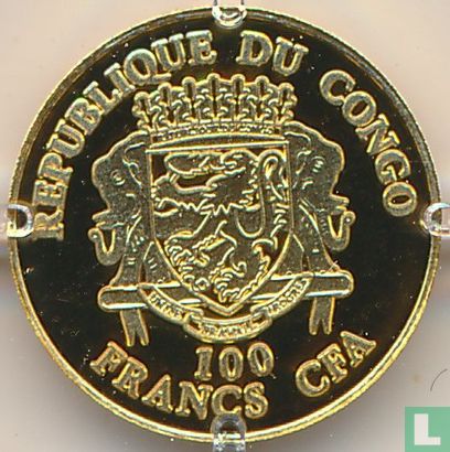 Congo-Brazzaville 100 francs 2022 (PROOF) "200th anniversary Birth of Louis Pasteur" - Image 2