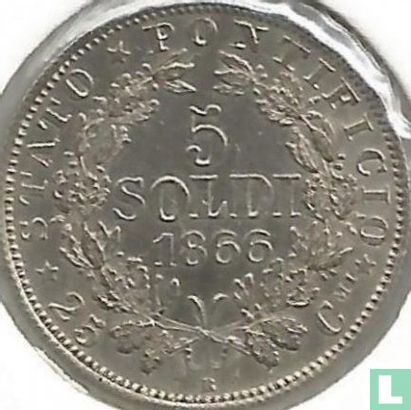Papal States 5 soldi 1866 - Image 1