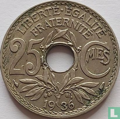 Frankrijk 25 centimes 1936 - Afbeelding 1