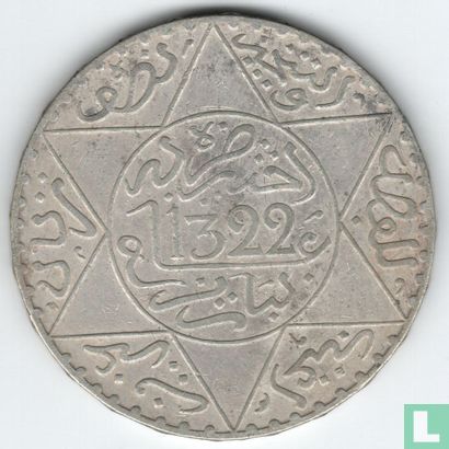 Marokko 5 Dirham 1904 (AH1322 - Paris) - Bild 1