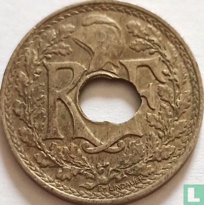 France 25 centimes 1939 (misstrike) - Image 2