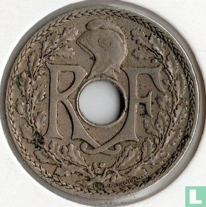 France 10 centimes 1921 (type 2 - petit trou) - Image 2