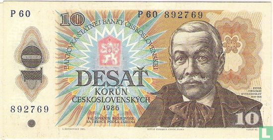 Czechoslovakia 10 korun 1986 - Image 1