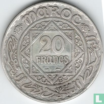 Marokko 20 francs 1934 (AH1352) - Afbeelding 2