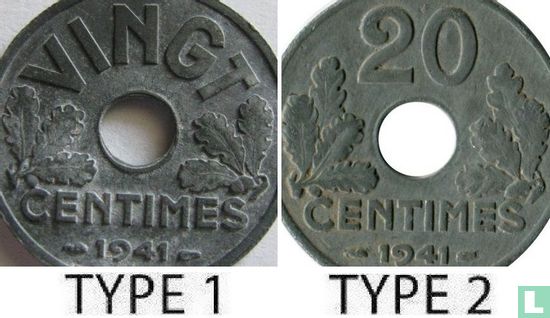 France 20 centimes 1941 (type 1) - Image 3