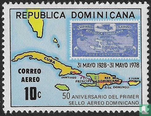 Eerste Dominicaanse Luchtpostzegel