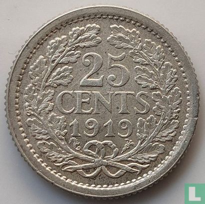 Nederland 25 cents 1919 - Afbeelding 1