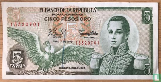 Colombia 5 Pesos Oro - Image 1