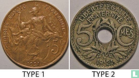 France 5 centimes 1921 (type 1) - Image 3