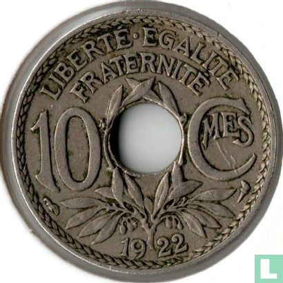 Frankrijk 10 centimes 1922 (hoorn des overvloeds) - Afbeelding 1