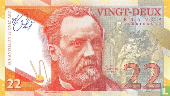 Louis Pasteur 22 Francs Signature - Image 1
