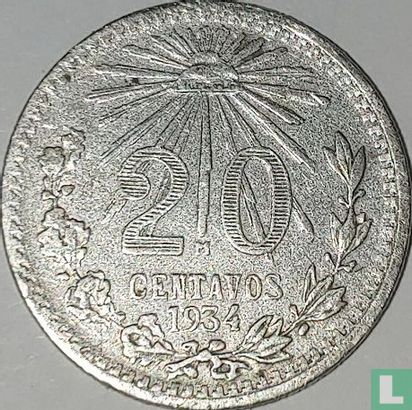 Mexico 20 centavos 1934 - Afbeelding 1
